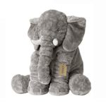 LOVOUS Big Stuffed Elephant Plush Doll Pillow, Grey