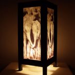 Thai Vintage Handmade Asian Oriental Family Elephant Bedside Table Light or Floor Wood Paper Lamp Shades Home Bedroom Garden Decor Modern Design from Thailand