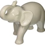 Abbott Collection Ceramic Elephant Figurine, White (Medium)