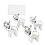 Kate Aspen “Lucky in Love” Lucky Elephant Place Card/Photo Holder with Silver Finish, Set of 4