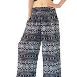 Orient Trail Women’s Aztec Tribal Design Yoga Wide Leg Harem Pants Black US Size 4-18