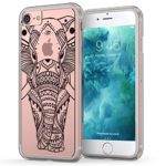 iPhone 7 Elephant Case, True Color Ethnic Elephant Printed on Clear Transparent Hybrid Cover Hard + Soft Slim Thin Durable Protective Shockproof TPU Bumper Cover – Clear Bumper