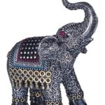 George S. Chen Imports SS-G-88051 Black Thai Elephant With Trunk Raised Collectible Figurine Statue