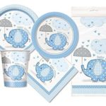 Blue Elephant Baby Shower Party Package – Serves 16 (Blue)