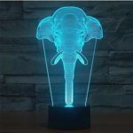 Optical Illusion 3D Lamp Cute Lucky Elephant Children’s Night Lights Kid Bedroom Light with USB Home Office Decor Stock Supply