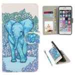 iPhone 6 Case, iPhone 6s 4.7″ Case, Speedtek Elephant Pattern Premium PU Leather Wallet Flip Protective Skin Case with Magnetic Closure for Apple iPhone 6/6s 4.7″ (with Credit Card/ID Card Slot)