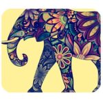 Onwon Gorgeous Color Printing Rectangle Cloth Surface Non-Slip Rubber Mousepad Gaming Mouse Pad Beautiful Elephant Style 220mmx180mmx3mm (9″x7″)