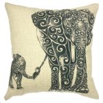 YOUR SMILE Elephant Cotton Linen Square Decorative Throw Pillow Case Cushion Cover 18×18 Inch(44CM44CM) (Color#16)