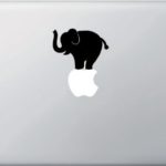 Elephant Balancing Act Decal TWO PACK Vinyl Sticker|MacBook Laptop Computer Cars Trucks Vans Walls| BLACK |3.5 x 3 in|CCI862