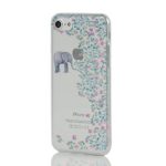 iPhone 7 Case Anti-Slip Anti-scratch Transparent Soft Ultra Thin Back Cover Durable TPU Bumper Case 4.7-inch (flower elephant)