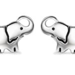 YFN Ladies Lovely Cute Jewelry Gift Silver Good Lucky Elephant Stud Earrings Charms(elephant) (big elephant)