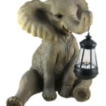 Cute African Elephant Porch / Garden Statue W/ Lantern by Things2Die4
