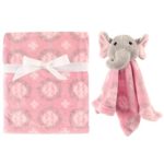 Hudson Baby Plush Blanket & Security Blanket, Girly Elephant