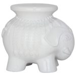 Safavieh Castle Gardens Collection Elephant Ceramic Garden Stool, White