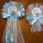 Blue Mommy and daddy To Be Baby shower corsage Elephant Jungle corsage