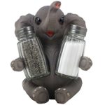 Decorative Lucky Baby Elephant Salt and Pepper Shaker Set with Holder Figurine for African Jungle Safari Kitchen Decor Statuettes & Sculptures Featuring Zoo Animals As Unique Collectible Gifts by Home-n-Gifts