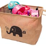 California Home Goods Toy Storage Bin, Playroom Toy Organizer, Shelf Basket for Baby’s and Children’s Toys, Kids Jute Baskets, Elephant