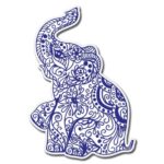Elephant Henna Exotic.jpg Vinyl Sticker – Car Phone Helmet – SELECT SIZE