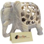 Sale on Statue – Year End Deals – Mom and Me – Mother Elephant with Baby Inside – 5 Inch Stone Elephant Decor Statue Impossible Hand-Carved Stone Art Sculpture Figurines/Centerpiece