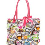 Ngil Quilted Cotton Owl Medium Tote Bag
