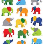 Parade of Elephants Shape Stickers