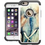 iPhone 6 Case, 6s Case, UrSpeedtekLive iPhone 6s Cases [Shock Absorption] Dual Layer Heavy Duty Protective Silicone Plastic Caver Case for iPhone 6/6s – in Love Elephants