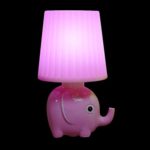 YJY Light Sensor Night Light Lovely Elephant – Intelligent Control LED Wall Lamp Plug in for Baby Child Nursery – Pink