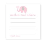 Elephant Wishes & Advice Cards Girls Baby Shower Pink & Grey 25pc.