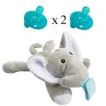Missblue Infant Pacifier-Baby Soothie Pacifier with Detachable Silicone BPA Free Pacifier Holder,Elephant Pacifier Best Gift for Boys & Girls?Elephant?