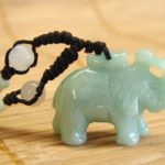Chinese Green Jade Elephant Necklace with Adjustable String