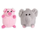 ZOOBILEE 32023 Mini Elephant & Pig Dog Toy (2 Pack)