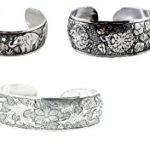 Unisex Alloy Silver Tone Unique Wide Cuff Bracelet