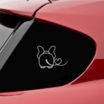 Elephant Tail with Heart Vinyl Decal Sticker (Satin Silver)