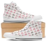 Baby Elephant – Womens High Top Canvas Sneakers White