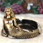 T2C:Mermaid Ashtray Ornaments Table Ashtray Cigar Ash Tray Vintage Fashion Creative Unique Resin [gold] Home Decoration Décor Crafts Gifts