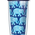 Blue Elephants on Blue Traveler 16 Oz Tumbler Cup with Navy Lid