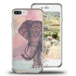 iPhone 7 Plus Case, Apple 7 Plus Case Viwell TPU Soft Case Rubber Silicone The Aztec color elephants