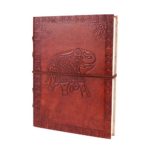 Leather Journal Travel Diary with Elephant Designed Personal Writing Instrument 100 Sheets 200 Pages 6X4 inches