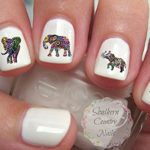 20 Elephant Nail Art Decals Set 7