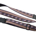 Guitar Strap with elephants. Lucky elephants for guitarists. Guitar Accessory for Acoustic, Electric, Bass & other guitars. Instrument strap. code 00368