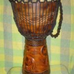 PRO 3 RING – 24″ X 14″ Djembe Deep Carved Hand Drum Bongo ELEPHANTS- Model # 60m18
