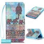 iPhone 6S Plus Case,HAOTP(TM) Beauty Luxury Fashion PU Flip Stand Credit Card ID Holders Wallet Leather Case Cover for iPhone 6 Plus / 6S Plus 5.5″ (Paisley Elephants Flora)