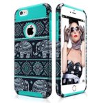 iPhone 6 Case, MagicMobile Hybrid [Shockproof] Dual Layer Protective Case For Apple iPhone 6 [Chevron – Cute Elephant] Pattern Print Design High Impact Heavy Duty Armor Protection /Dark Navy-Turquoise