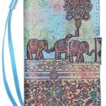 Aiyze for iPhone SE Case,iPhone 5S Case iPhone 5 Wallet Cases Color Printed PU Leather Credit Card Holder Flip Cover with Free Stylus Gift ( Gray Elephant )