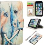 iPhone 7 Case, UrSpeedtekLive iPhone 7 Wallet Case, Premium PU Leather Flip Case Cover with Card Slots & Kickstand for Apple iPhone 7 – Elephants Pattern