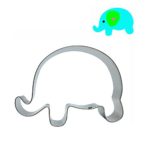 Mziart Lovely Animal Shape Stainless Steel Cookie Cutter Fondant Cutter Metal Cookie Molds Press (Elephant)