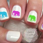 20 Elephant Nail Art Decals Set 2
