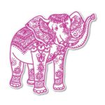 Elephant Henna Pink Vinyl Sticker – Car Phone Helmet – SELECT SIZE