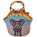 Neoprene Lunch Purse by ART OF LUNCH-Artist Monika Strigel (Germany) and Art of Liv’n have Partnered to Adopt an Orphaned Elephant and Giraffe through the David Sheldrick Wildlife Trust – Elephant