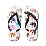 CafePress – Girly Whimsical Retro Floral Elephants – Flip Flops, Funny Thong Sandals, Beach Sandals